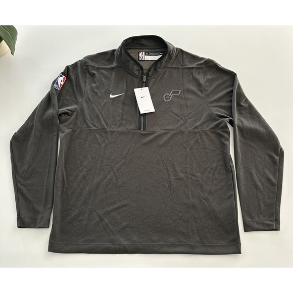 Utah‎ Jazz Nike Dri Fit Quarter Zip Fleece XL Gray NBA Authentics Basketball